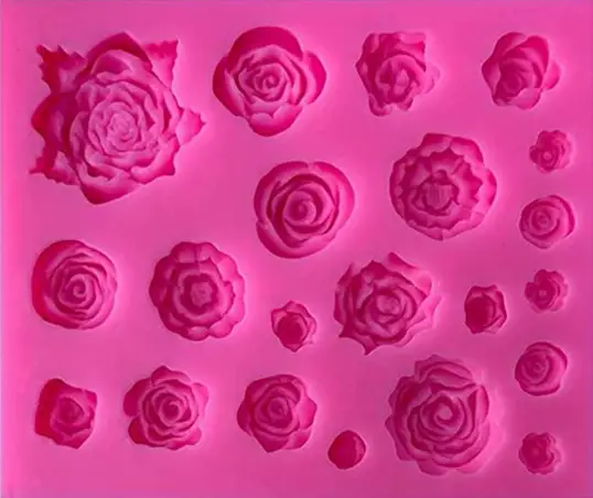 Moldes en silicona para hacer rosas en porcelana fría